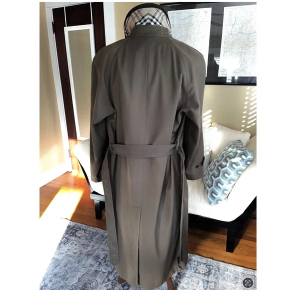 Burberry London 42T Lawrence Double-Lined Long Wool Overcoat Olive - Picture 3 of 9